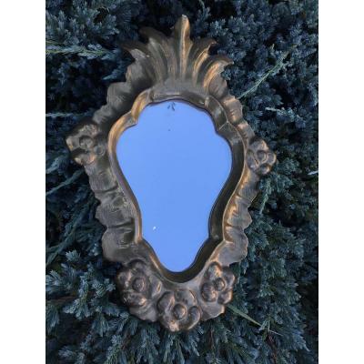 Miroir En Bois Sculpté Et Doré XIXème