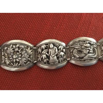 Bracelet En Argent , Chine, Vers 1900