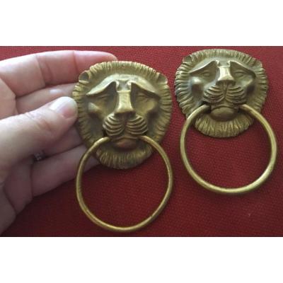 Bronzes D’ameublement , Mufles De Lion , Poignées De Tirage