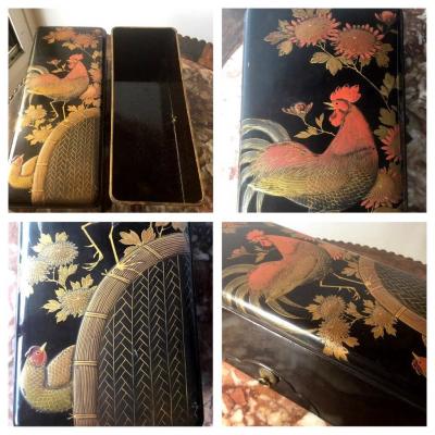 Glove Box Or Fan Box In Japanese Lacquer