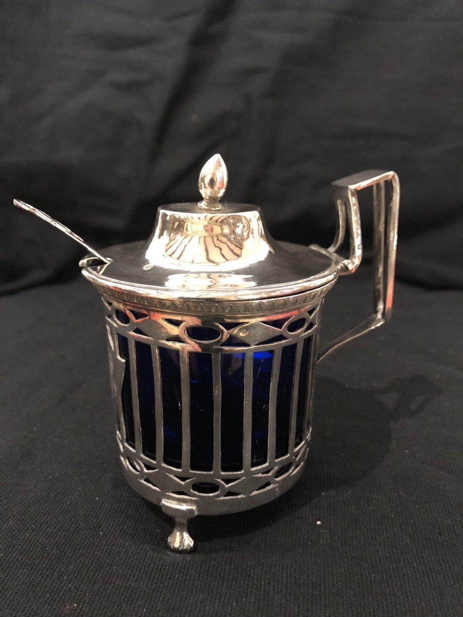 Mustard Pot In Sterling Silver Empire Period Early 19th Century