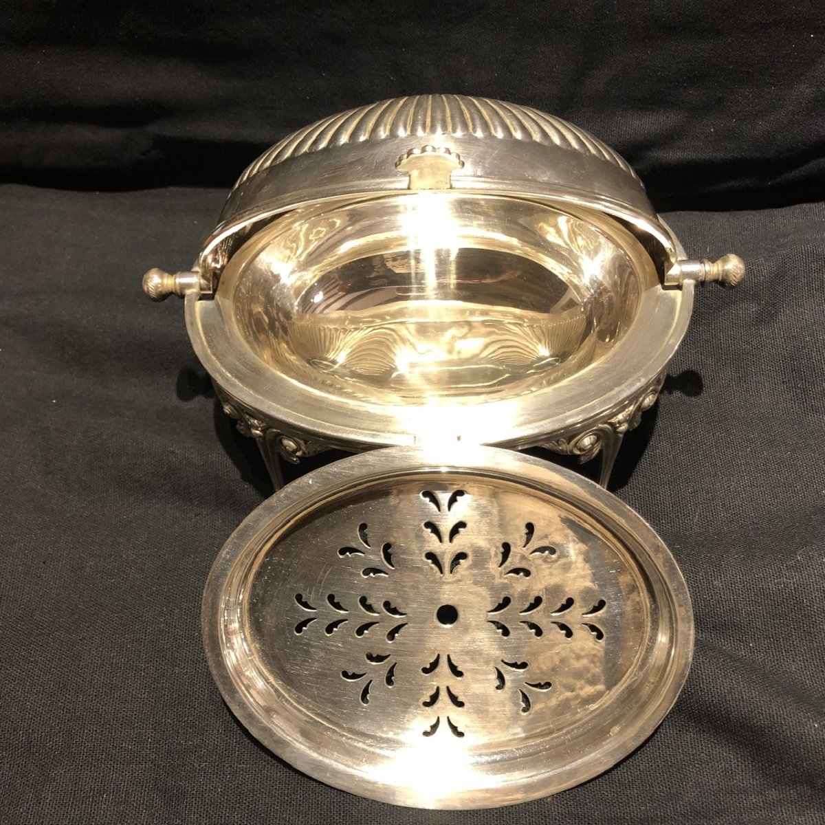 Small Bain-marie In Silver Metal, 19th Century-photo-4