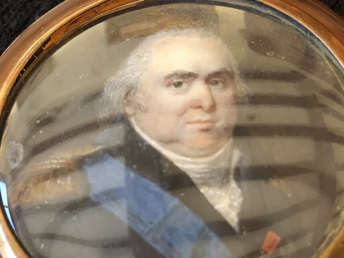 Jean-baptiste Isabey (1767-1855) Follower Of: Miniature Portrait Of Louis XVIII -photo-3