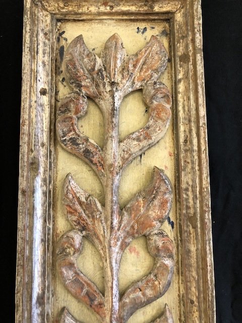 Pair Of Decorative Panels In Carved And Gilded Wood, 18th Century -photo-1