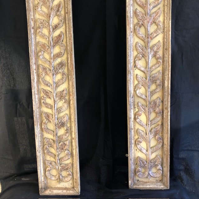 Pair Of Decorative Panels In Carved And Gilded Wood, 18th Century -photo-4