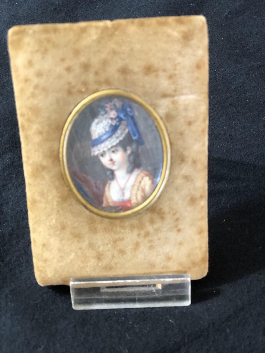 Miniature Sur Ivoire Portrait D’une Jeune Femme  époque Louis XVI -photo-3