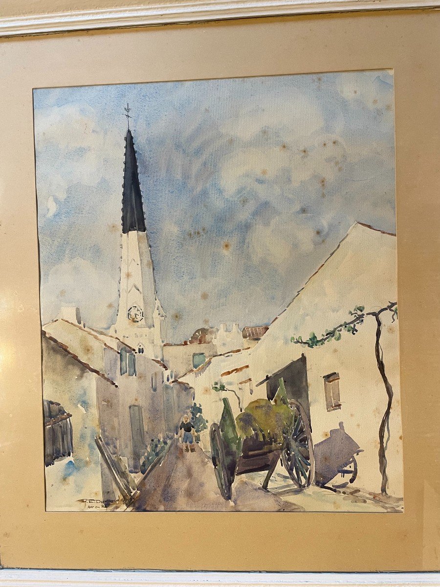 Aquarelle Ars En Ré Par Durand - Roy 1950-photo-2