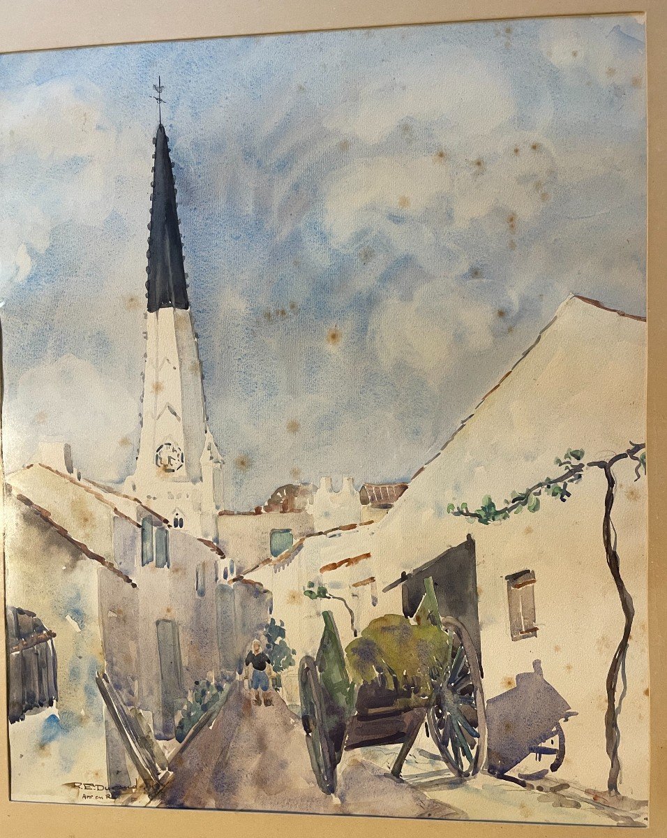 Aquarelle Ars En Ré Par Durand - Roy 1950-photo-4