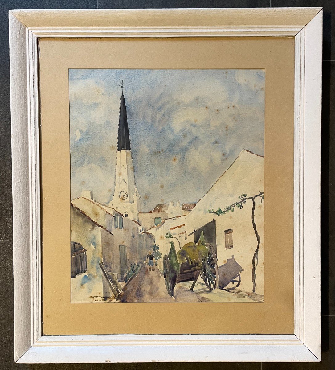 Aquarelle Ars En Ré Par Durand - Roy 1950