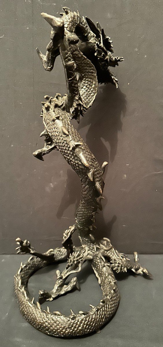 China Indochina Bronze Dragon 47 Cm Late Nineteenth Century-photo-3