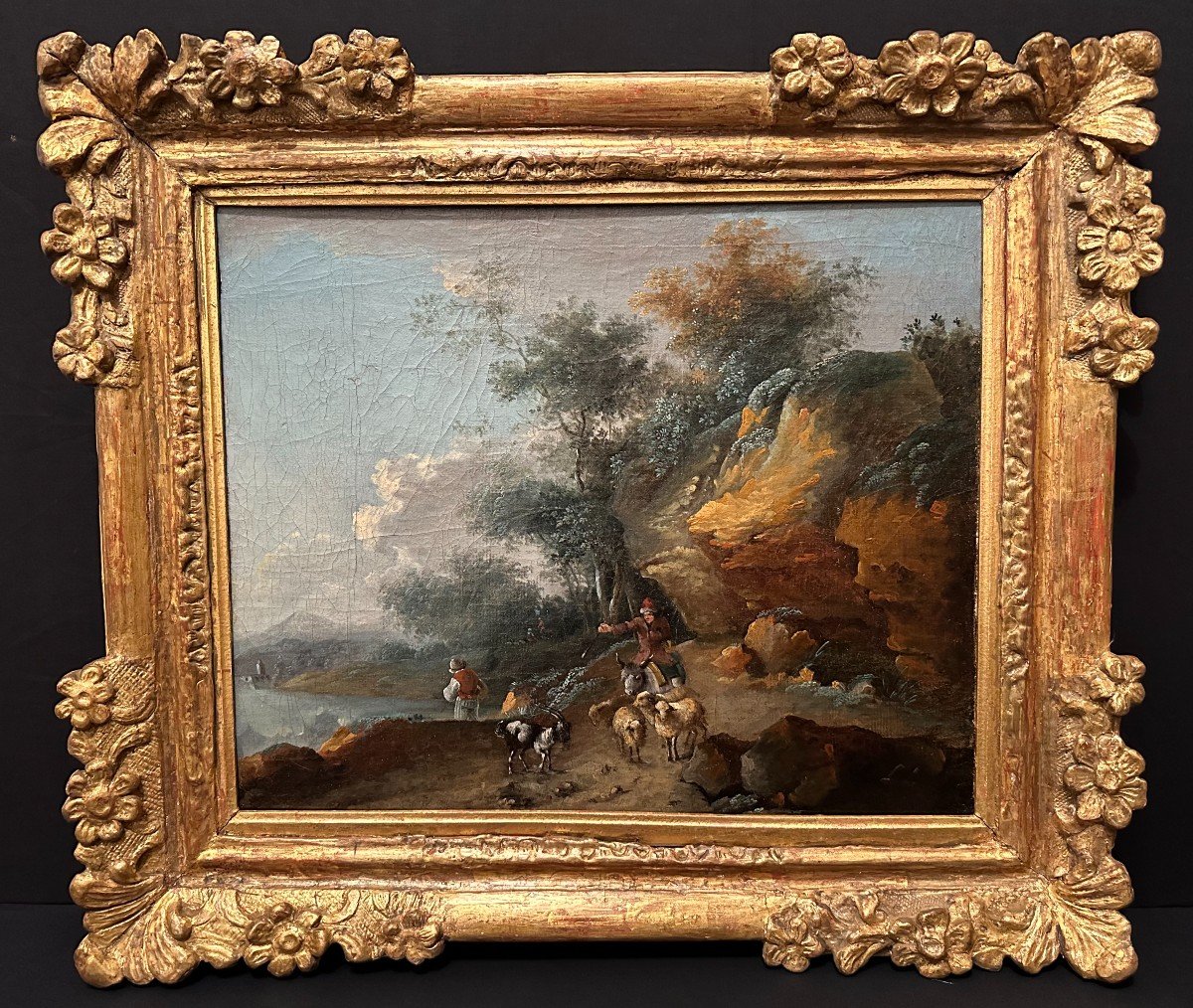 De Loutherbourg Painting Landscape Shepherd And His Herd  Eighteenth Century