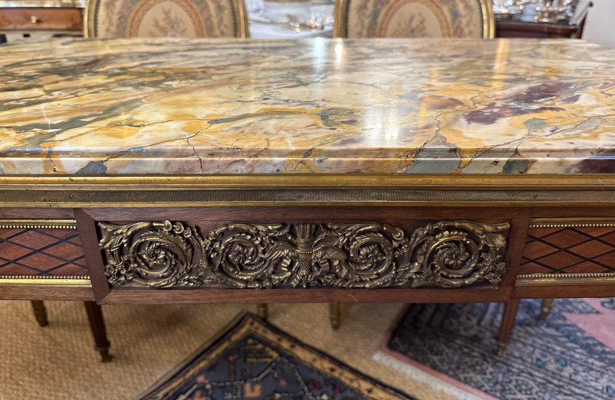 Louis XVI Style Marquetry Middle Table In The Taste Of Linke Napoleon III Period-photo-5