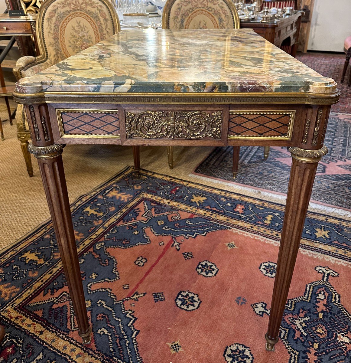 Louis XVI Style Marquetry Middle Table In The Taste Of Linke Napoleon III Period-photo-6