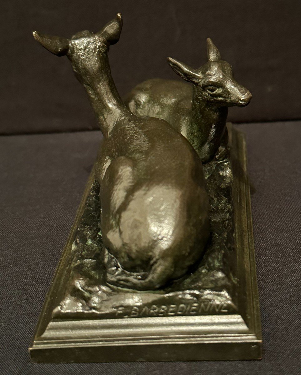 Antoine Louis Barye Bronze Biche Et Son Faon Fonte Barbedienne XIXème-photo-4