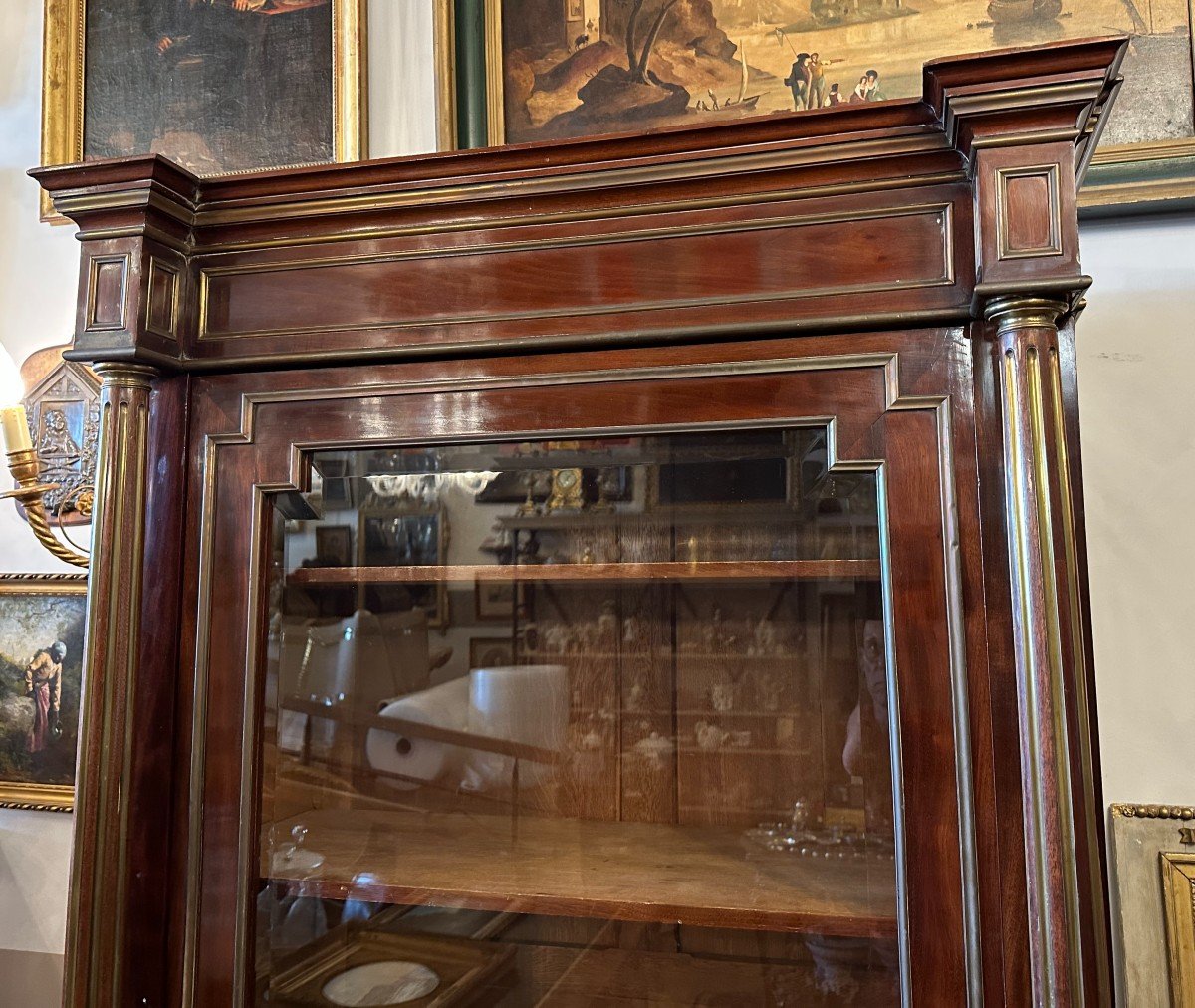 Vitrine  Bibliothèque Style Louis XVI Acajou Et Laiton Époque Napoléon III XIXème-photo-2