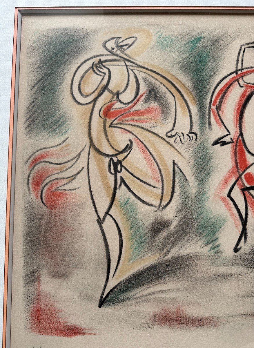 André Masson Lithographie Couleur Les Trois Danseuses Épreuve d' Artiste-photo-3