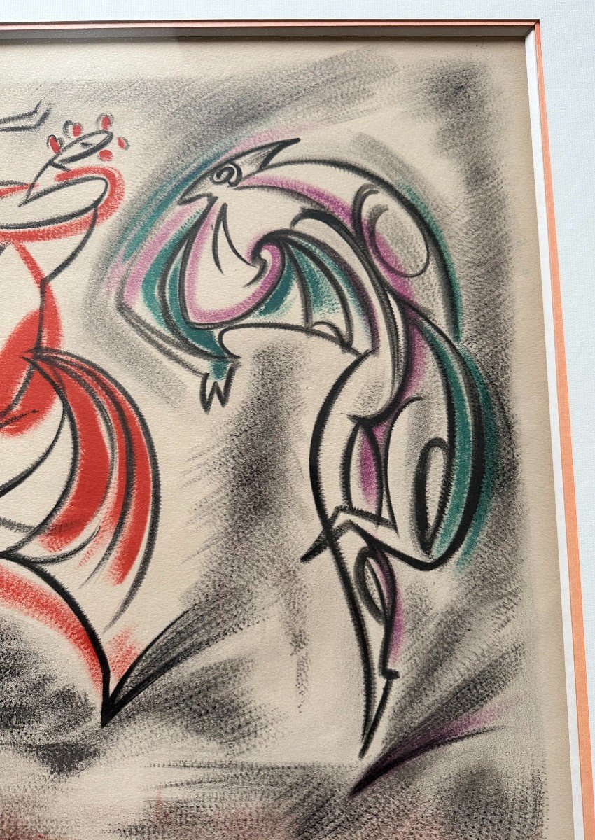 André Masson Lithographie Couleur Les Trois Danseuses Épreuve d' Artiste-photo-1