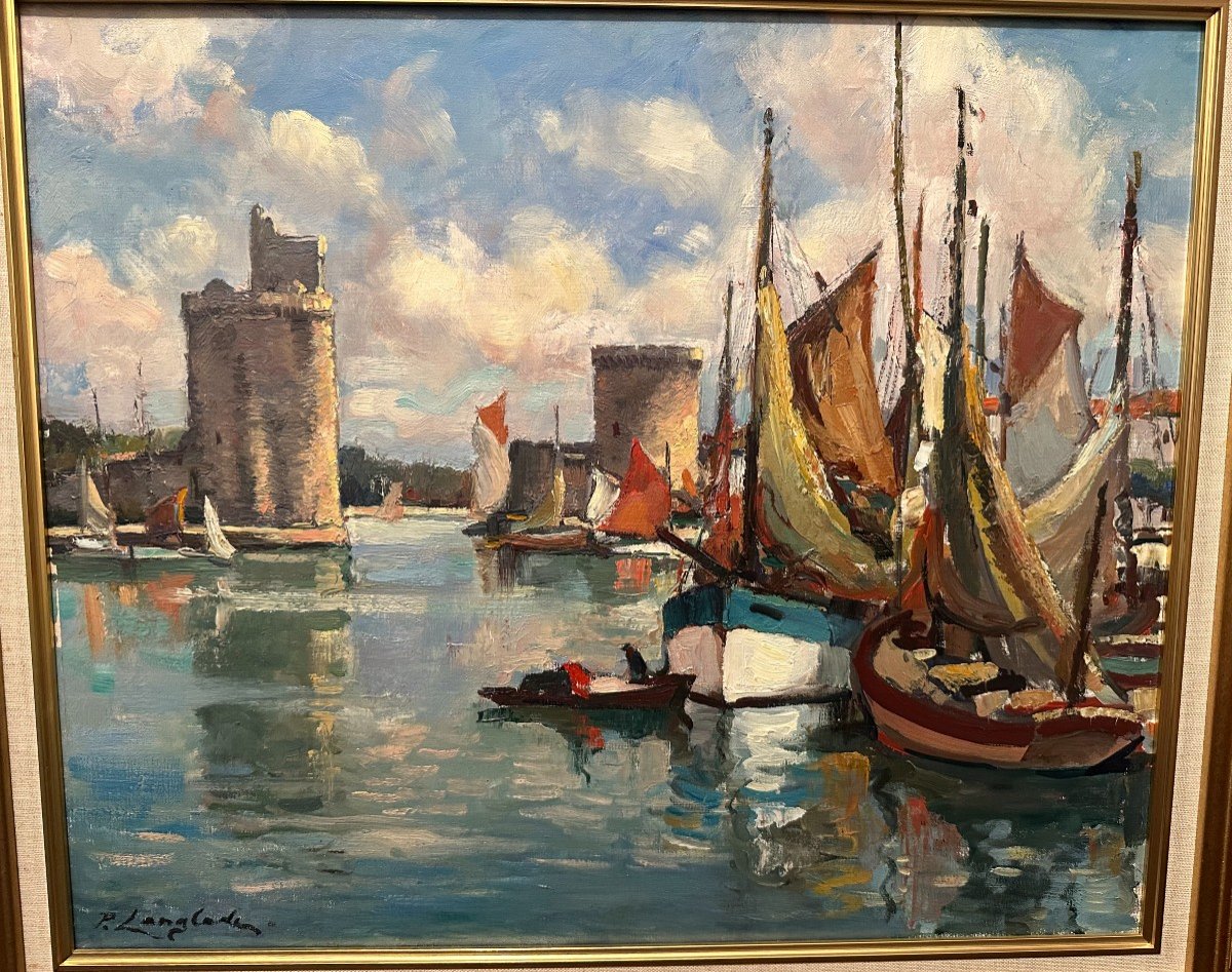 Tableau Port De La Rochelle Par Pierre Langlade-photo-2