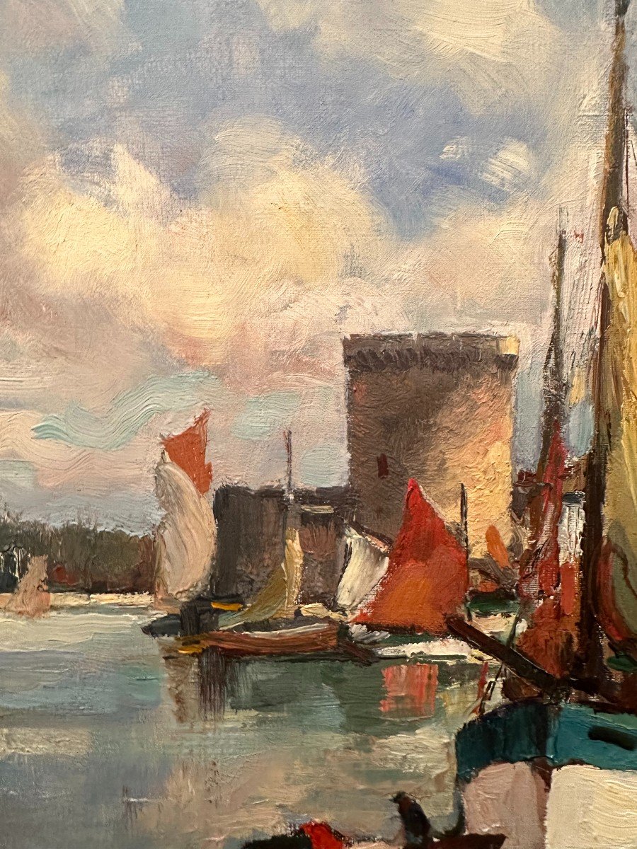 Tableau Port De La Rochelle Par Pierre Langlade-photo-3