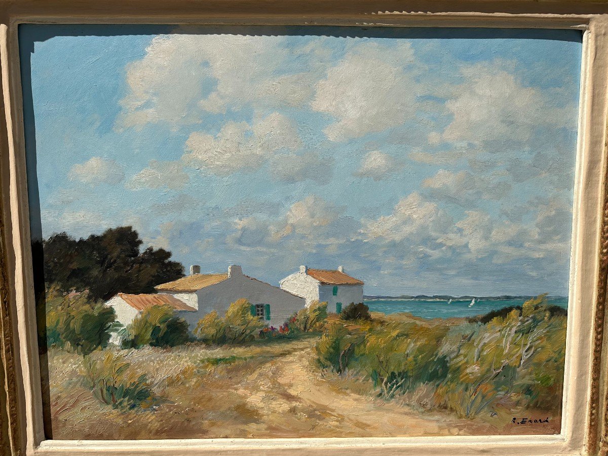 Tableau Maisons Blanches Au Martray île De Ré Par Raymond Énard-photo-2