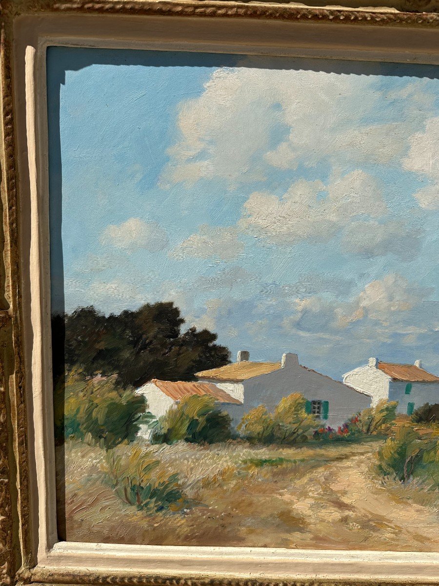 Tableau Maisons Blanches Au Martray île De Ré Par Raymond Énard-photo-3