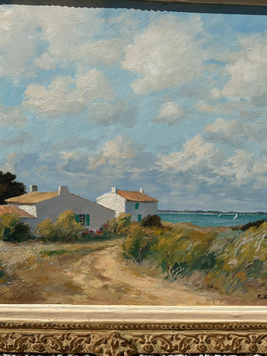 Tableau Maisons Blanches Au Martray île De Ré Par Raymond Énard-photo-4