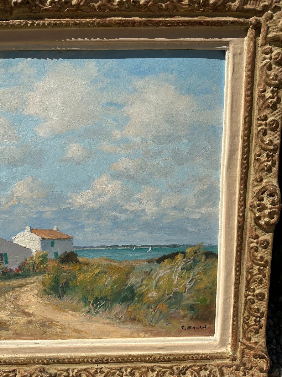 Tableau Maisons Blanches Au Martray île De Ré Par Raymond Énard-photo-1