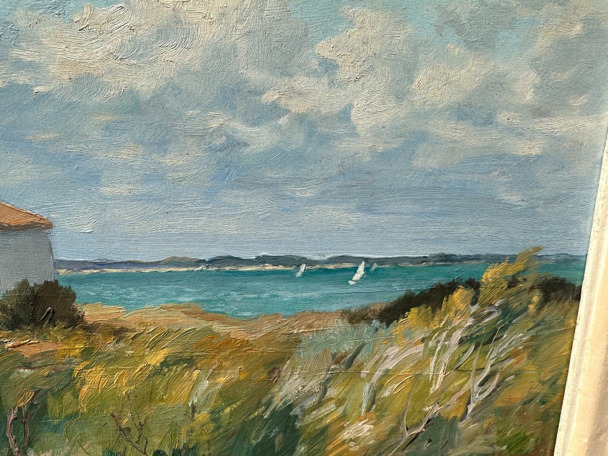 Tableau Maisons Blanches Au Martray île De Ré Par Raymond Énard-photo-4