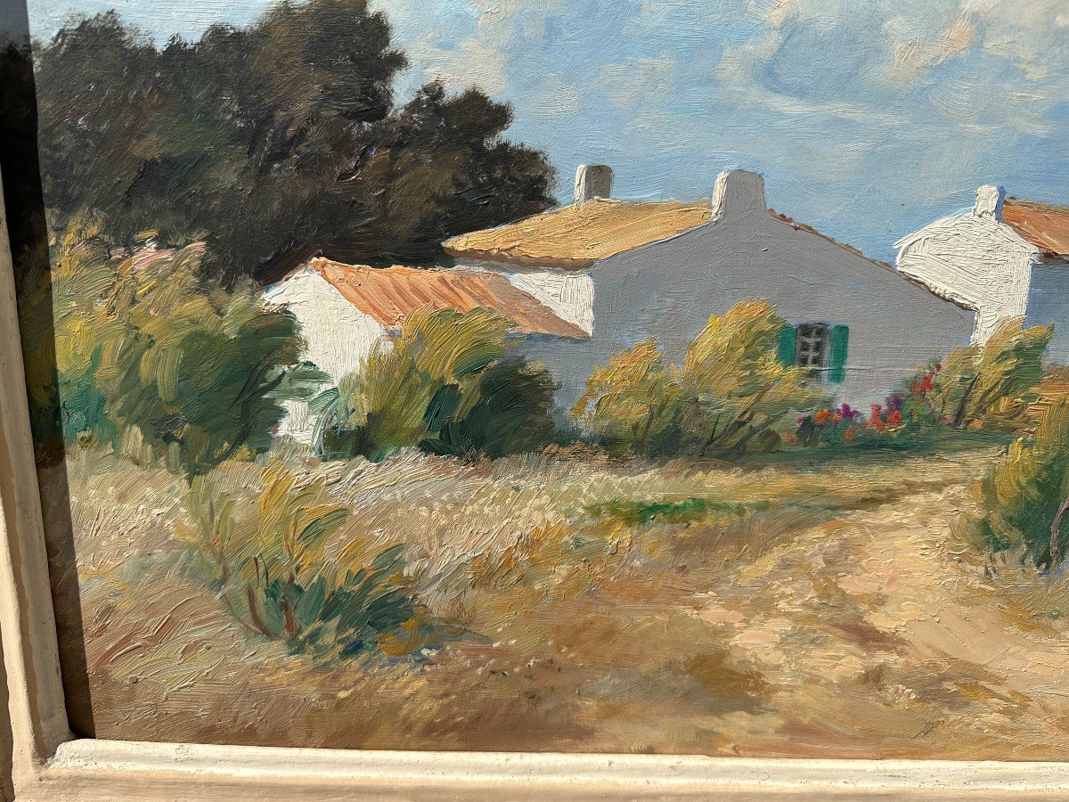 Tableau Maisons Blanches Au Martray île De Ré Par Raymond Énard-photo-5