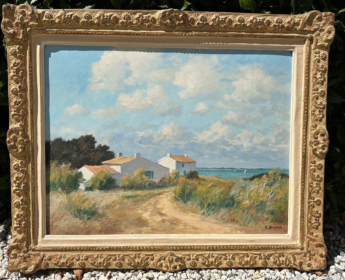 Tableau Maisons Blanches Au Martray île De Ré Par Raymond Énard