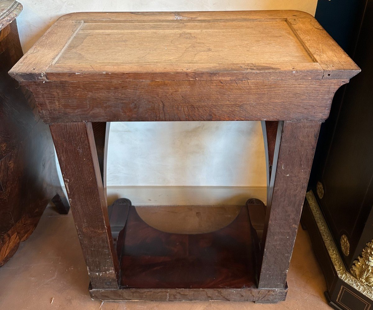 Small Mahogany Restoration Console Marble Top Nineteenth Century-photo-8