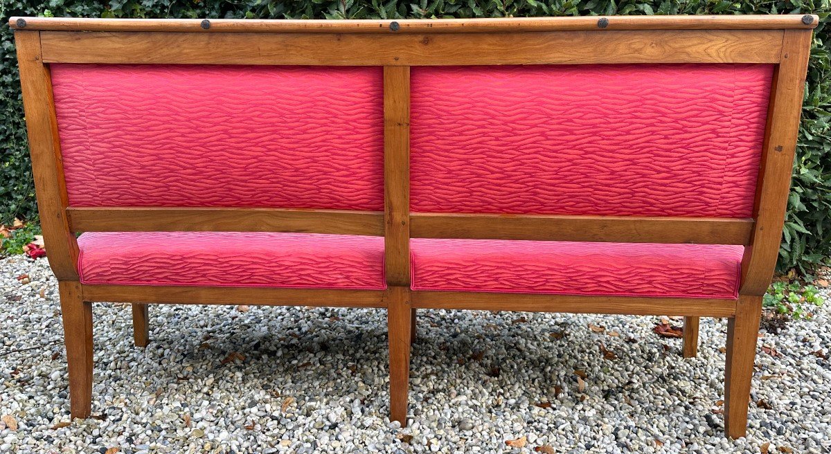 Cherry Wood Sofa Bench Directoire Period Late 18th Century-photo-4