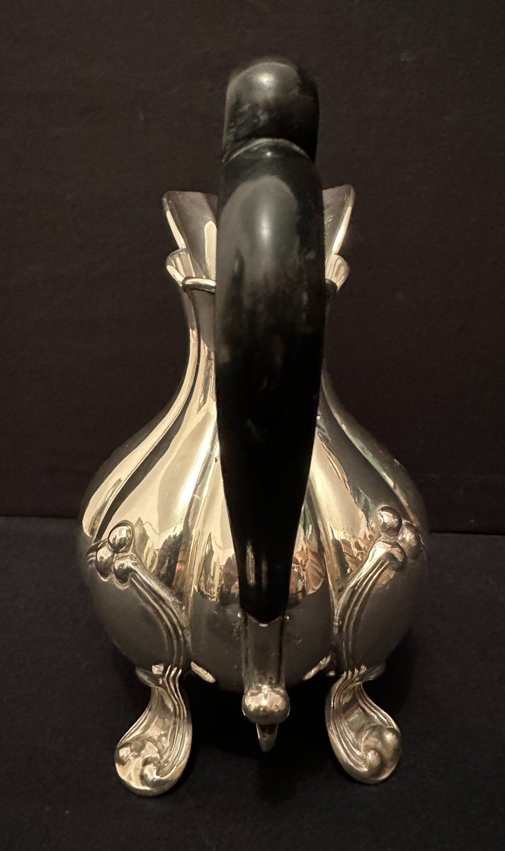 Large Sterling Silver Creamer Milk Pot By Jean François Veyrat 19th Century-photo-3