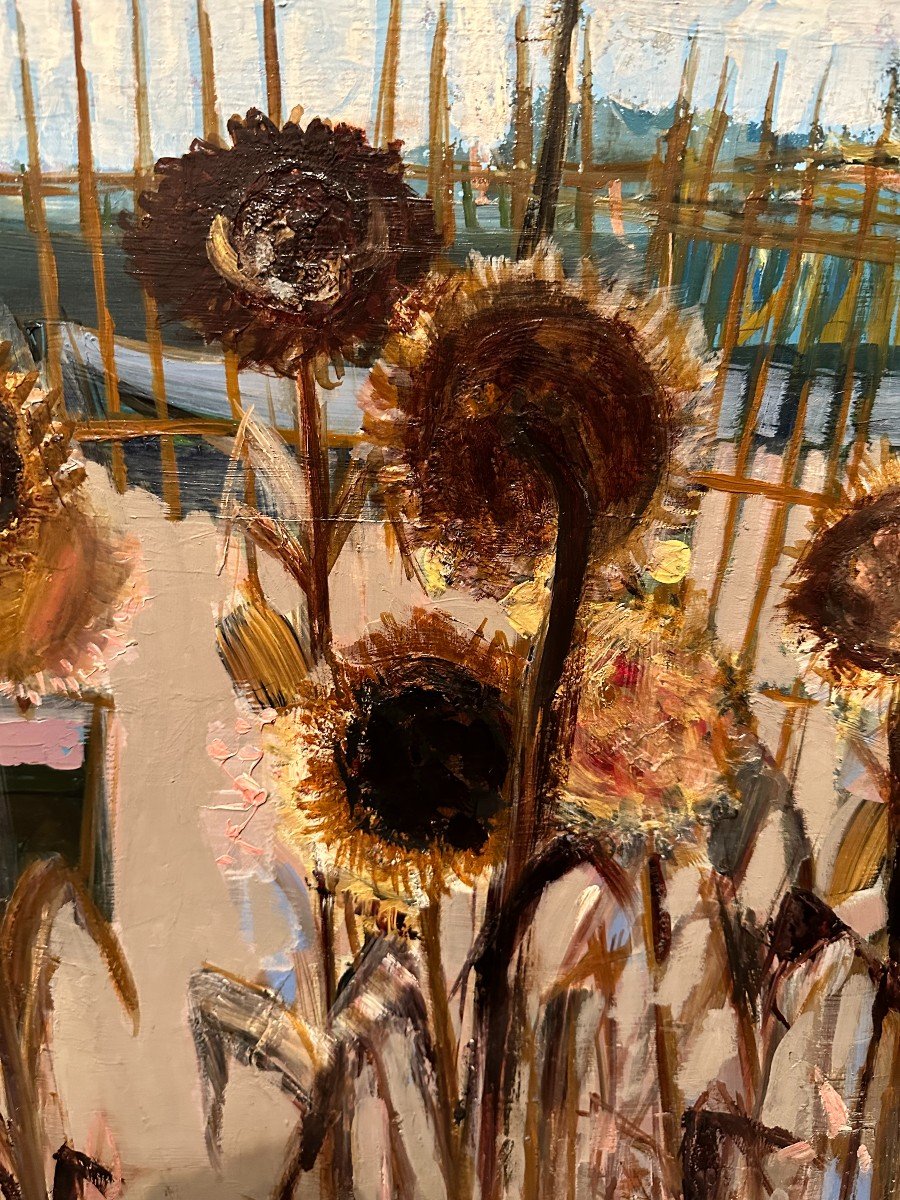 Painting Sunflowers By Michel Henry-photo-3