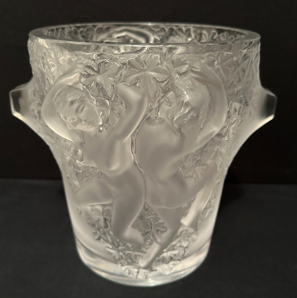 Lalique Champagne Bucket In Crystal Ganymède Model-photo-3