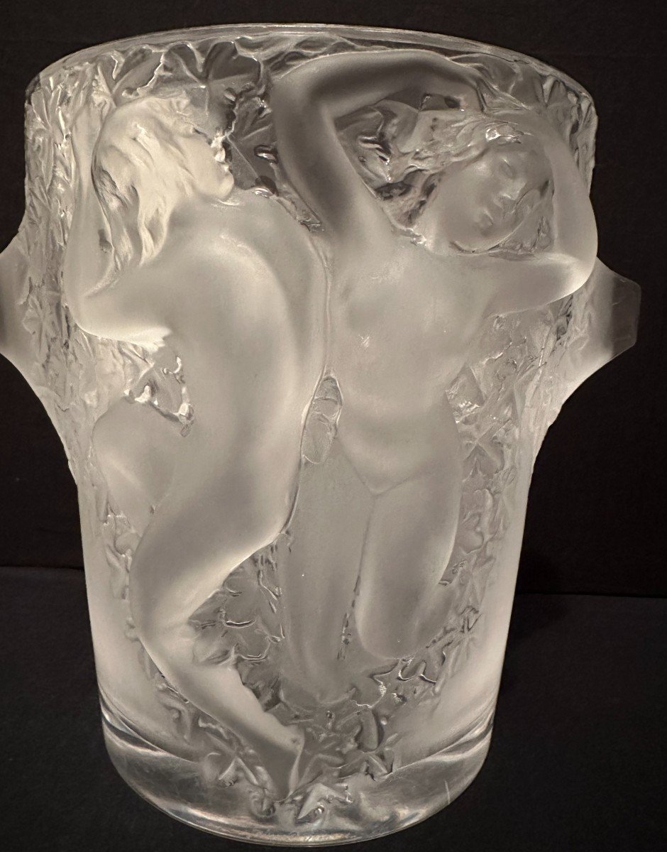 Lalique Champagne Bucket In Crystal Ganymède Model-photo-1