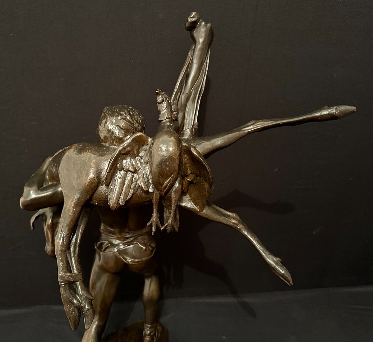 Bronze Return From Hunting By Antonin Carlès 1888 Cast Iron Siot Decauville 61.5 Cm-photo-2