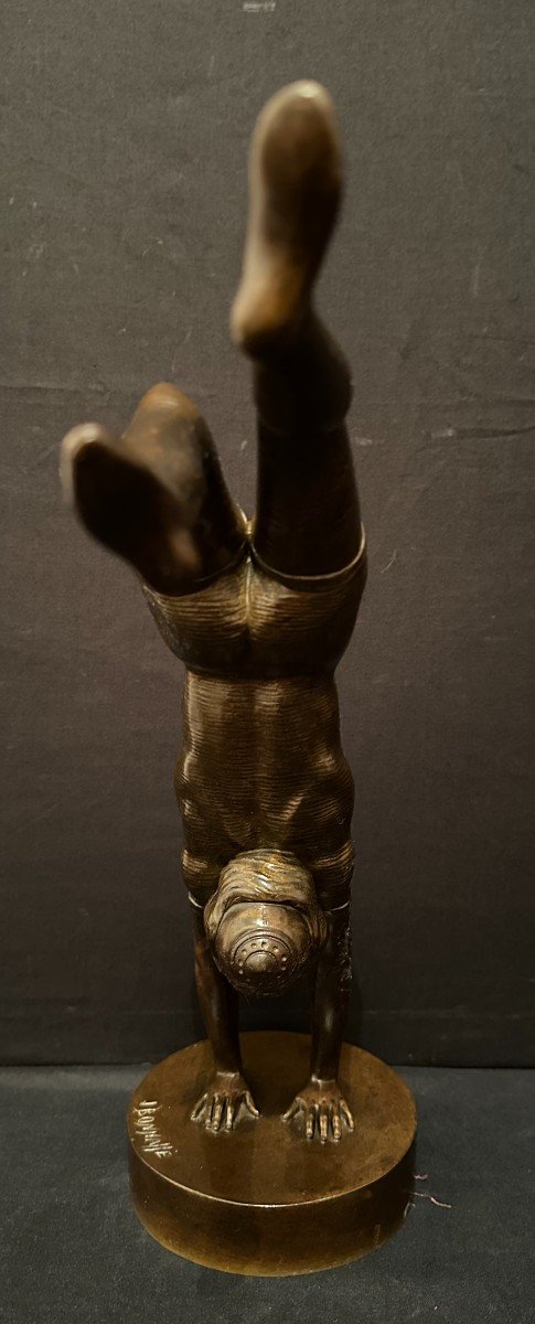 Bronze Woman Circus Acrobat By J Bonnahe Late 19th Century-photo-4