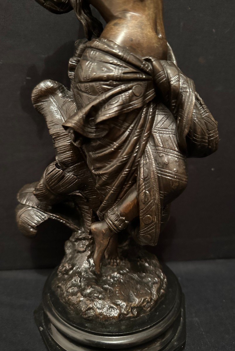 Bronzes Orientalistes Couple De Danseurs Indiens Par François Devaulx Vers 1850-photo-6