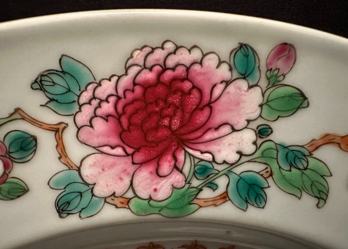 Chine Plat En Porcelaine Famille Rose Époque Qianlong XVIIIème ø 29 Cm-photo-5