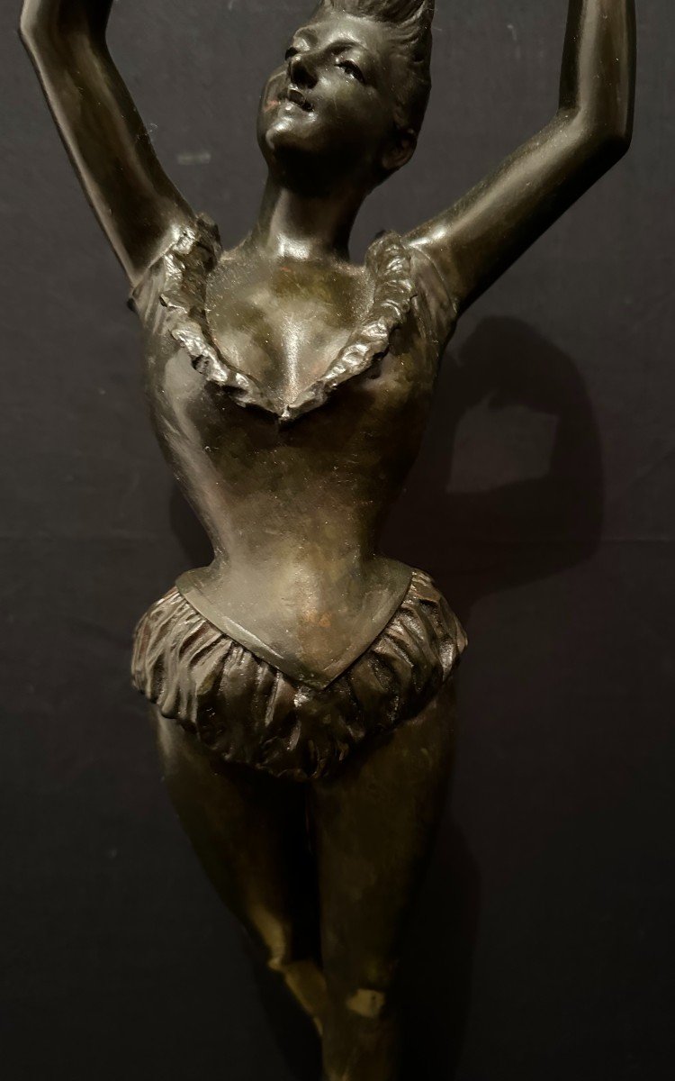 Bronze Woman From The Circus Suzette By Nicolas Meyer Late 19th Century-photo-3