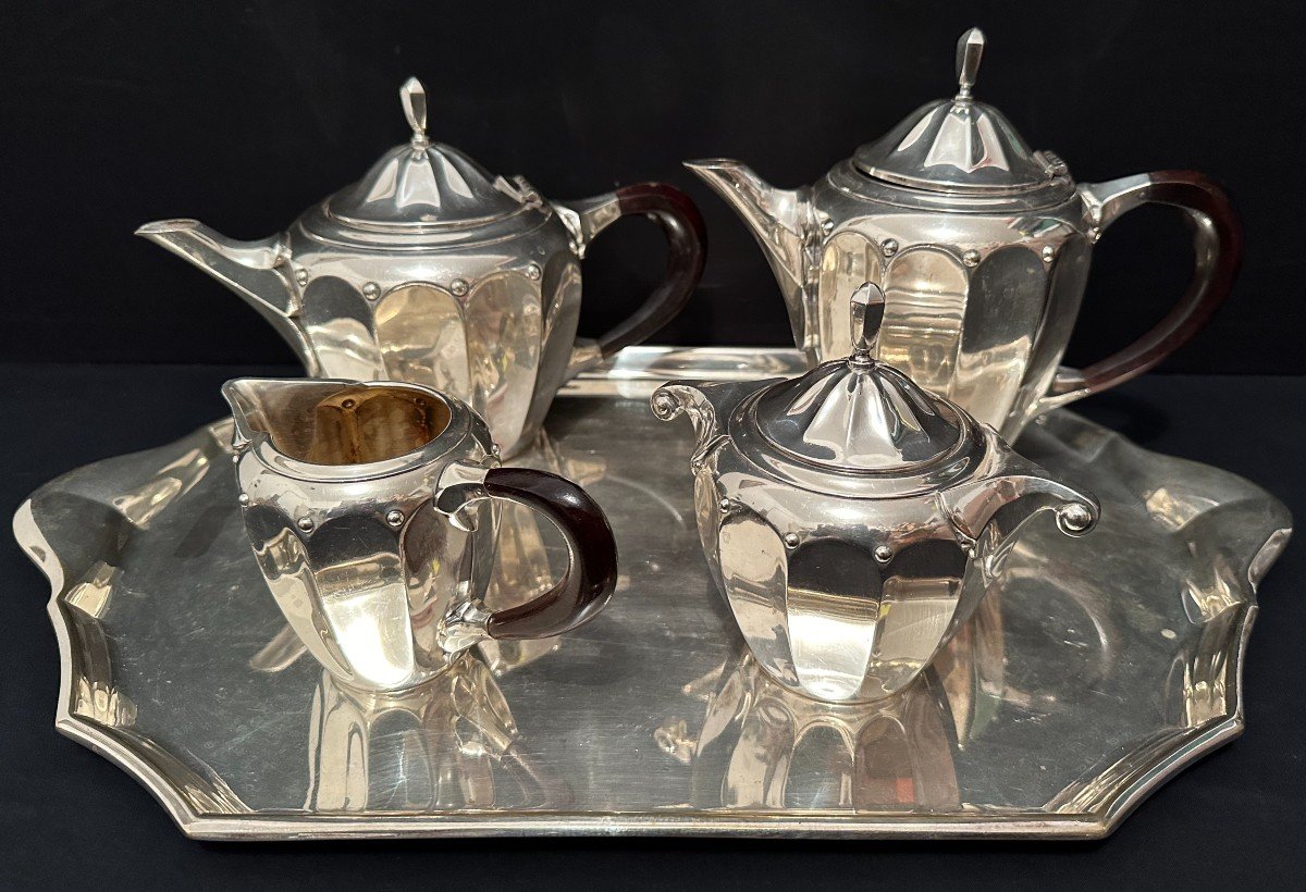 Art Deco Silver Metal Coffee Server By Roux Marquiand Et Gallia 1930