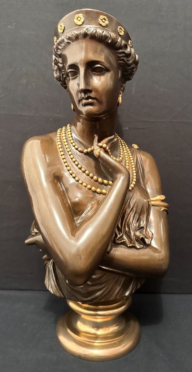 Buste Femme  Bronze Hélène De Troie Par Jean- Baptiste Clésinger Barbedienne Fondeur 1860-photo-2