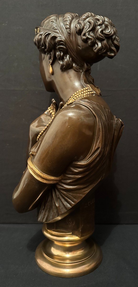 Buste Femme  Bronze Hélène De Troie Par Jean- Baptiste Clésinger Barbedienne Fondeur 1860-photo-3