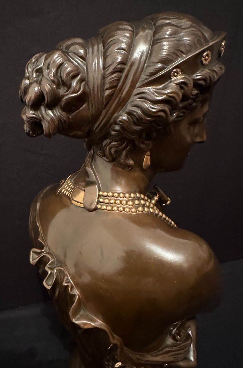 Buste Femme  Bronze Hélène De Troie Par Jean- Baptiste Clésinger Barbedienne Fondeur 1860-photo-4