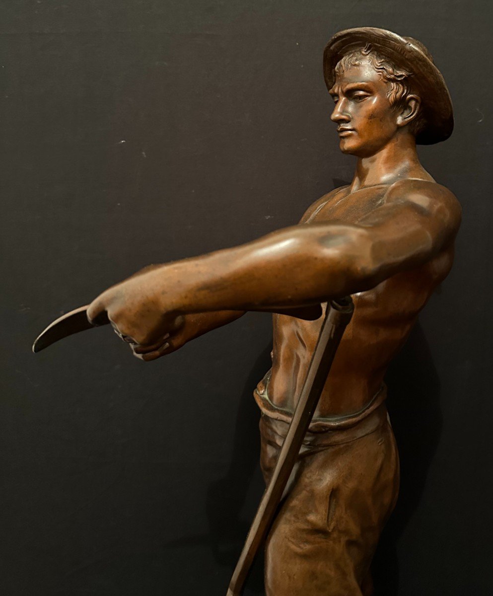 Large Bronze The Reaper By Gaudez 71 Cm Late 19th Century-photo-1