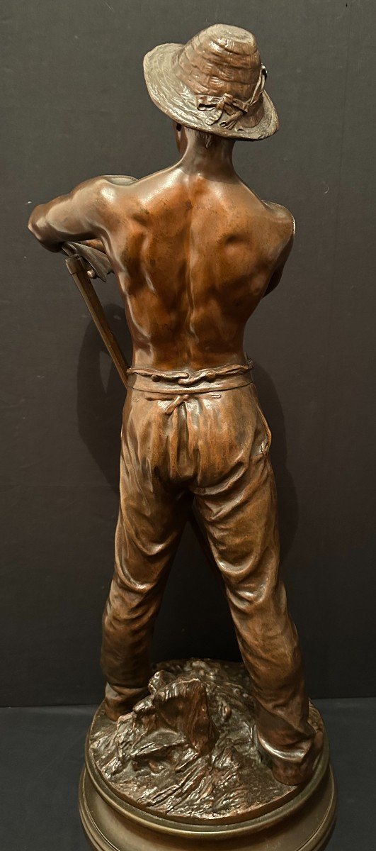 Large Bronze The Reaper By Gaudez 71 Cm Late 19th Century-photo-3