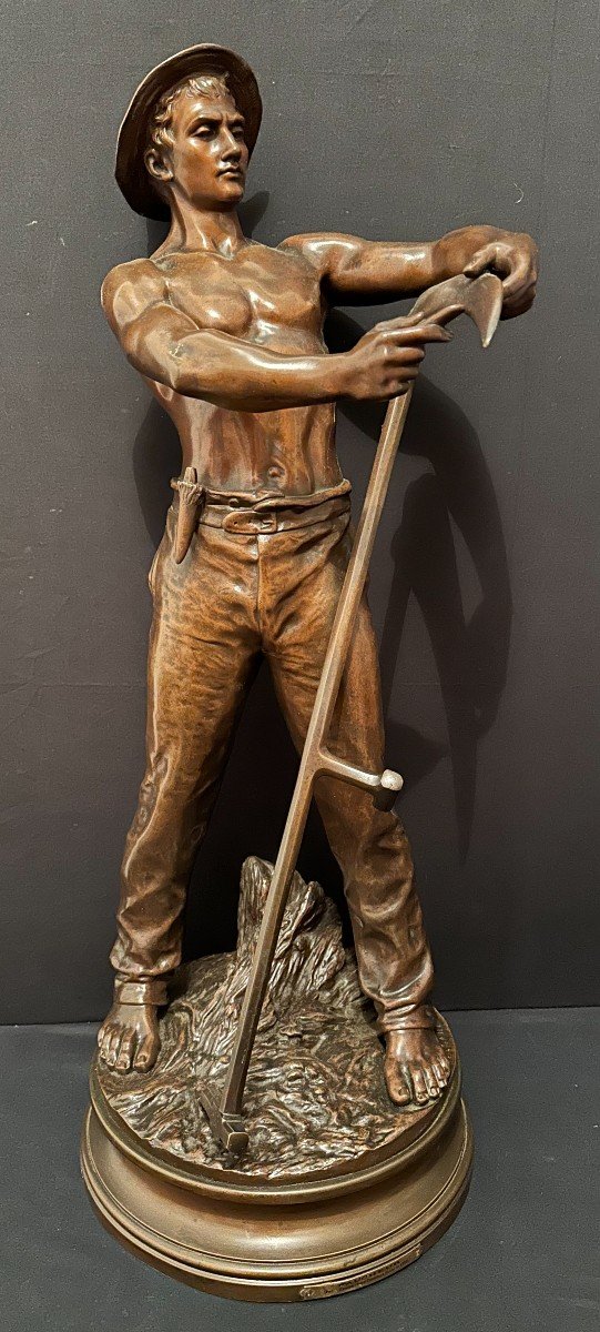 Large Bronze The Reaper By Gaudez 71 Cm Late 19th Century