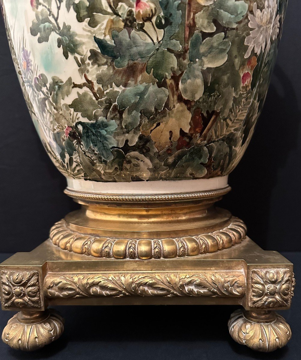 Very Important Keller And Guérin Lunéville Lamp Vase 80 Cm Mounted Gilt Bronze 1880-photo-4