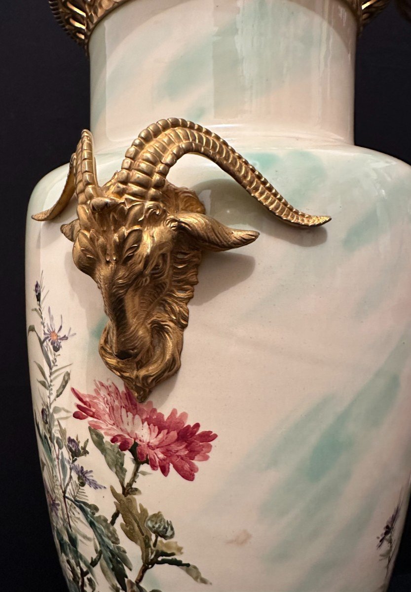 Very Important Keller And Guérin Lunéville Lamp Vase 80 Cm Mounted Gilt Bronze 1880-photo-2